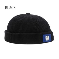 Corduroy Sailor Hat – Brimless Design with Rolled Cuff and Adjustable Strap