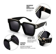 Millionaire Sunglasses For Men Vintage Square Fashion Glasses Luxury Retro Sungl