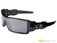 Oakley Oil Rig Polarized Sunglasses 26-203 Polished Black/Black Iridium