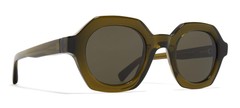 Mykita TESHI C PERIDOT – SHINY SILVER/RAW GREEN SOLID 47/17/0 unisex Sunglasses