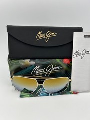 MAUI JIM Polarized Sunglasses MJ 778 05C Kami Gold White Dual Mirror Silver
