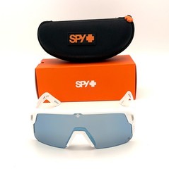SPY MONOLITH Matte White / Happy Boost Ice Blue Polarized 142mm Sunglasses