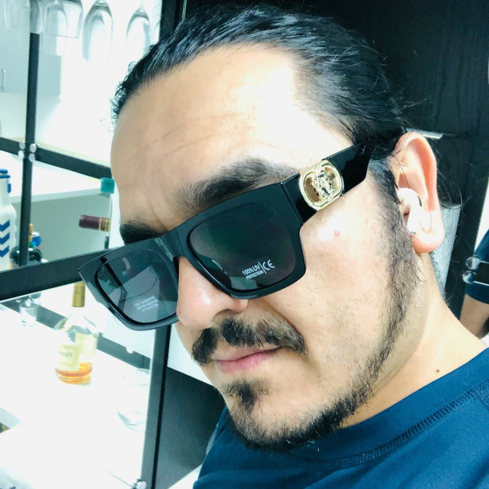 Men Sunglasses Fashion Designer Dark Black Hip Hop Gangster Style Square Shades