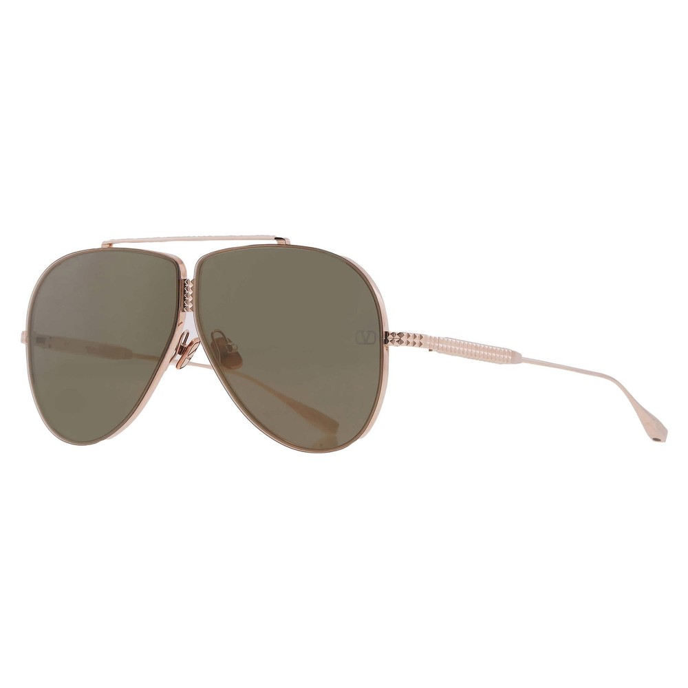 Valentino XVI G-15 Gold Flash Mirror Pilot Unisex Sunglasses VLS-100 B 64