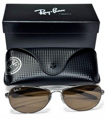 Ray Ban RB8301 004/M7 Carbon Fiber Polarized Dark Brown Sunglasses 59-14mm RARE