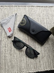 Ray-Ban RB4187 CHRIS Men’s Polarized Sunglasses Green Frame Gray Lenses 145mm