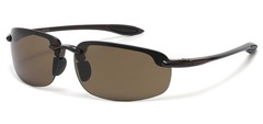 Mens Semi Rimless Sunglasses – Brown Frame – Brown Tinted Lens – Casual Style