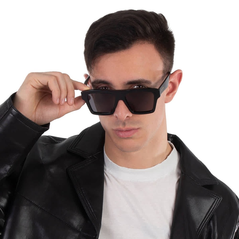 Gucci Solid Grey Square Men’s Sunglasses GG0962S 005 55 GG0962S 005 55