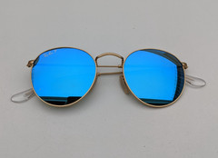 🕶️Made in Italy! Ray-Ban RB3447 Round Metal Sunglasses 50/21 145 /EUC551🕶️