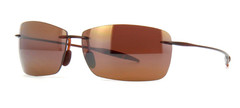 Maui Jim Lighthouse H423-26 63mm Brown Polarized Rimless Sunglasses