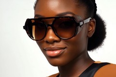 Men’s Women Sunglasses Vintage Steampunk Side Shields Leather Round Retro Shades