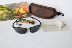 Maui Jim 407-02 Ho’Okipa Sport Sunglasses Black Polarized Rimless/Neutral Grey