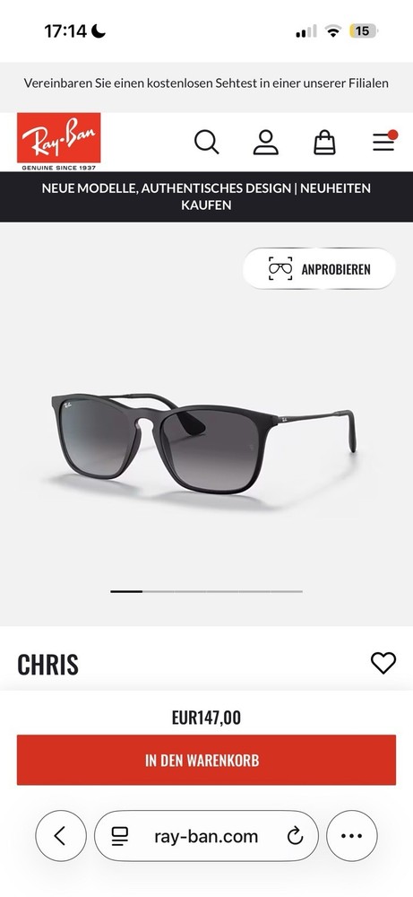 Ray-Ban RB4187 622/8G 54-18 – James Bond 007 Look