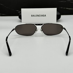 NEW BB0245S 001 BALENCIAGA BLACK METAL OVAL UNISEX BALENCIAGA SUNGLASSES