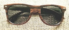 NN Burger Branded Wood Grain Sunglasses Retro Style