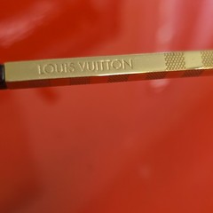 Louis Vuitton Z0359U Gold Metal Square Sunglasses Brown Tinted Lens Men