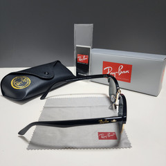 Ray-Ban RB3016 Sunglasses Clubmaster Classic Black Frame Glass Gray Lens 51 mm