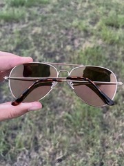 Men’s Aviator Sunglasses Gold Metal Frame Multicolor Mirrored Plastic Lens