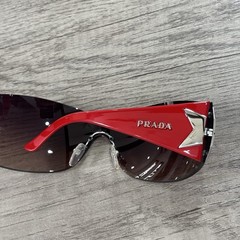 ⁠PRADA SPR72G Star Shield Sunglasses Red Y2K Vintage Archive HYDE Worn w/ Card⁠