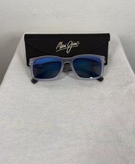 Maui Jim Sunglasses VALLEY ISLE MJ862-05 Translucent Grey/Blue Hawaii Italy Made