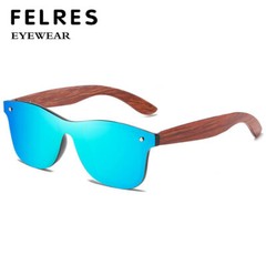 Polarized Classic Rimless Wood Sunglasses For Men Women Wooden Temple Glasses