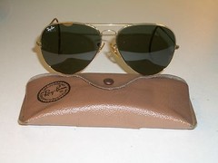 58mm VINTAGE B&L RAY BAN COIL WRAP-AROUNDs G15 GOLD PLATED AVIATOR SUNGLASSES