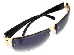 Men’s Classy Elegant Contemporary Modern Wrap Style SUN GLASSES Gold Metal Frame
