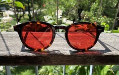 Vintage Red Sunglasses Johnny Depp Red Glasses Men Tortoise Glasses Red Glasses