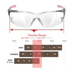 S239 Protective Clear pink Small Safety Glasses youth protecting eyes from wi…