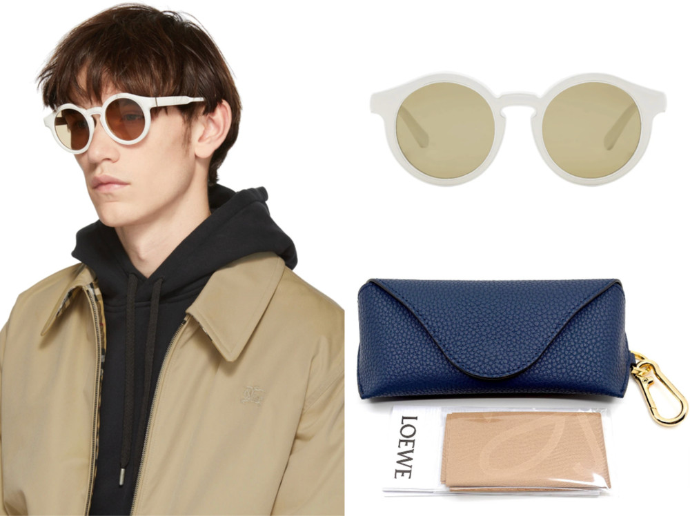 Loewe Eyewear Round Padded Calf-Leather Sunglasses Glasses Sunglasses LW40002I