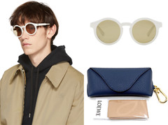 Loewe Eyewear Round Padded Calf-Leather Sunglasses Glasses Sunglasses LW40002I