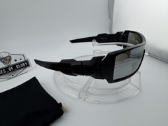 OAKLEY OIL RIG MATTE BLACK W/ SILVER AFTERMARKET POLARIZED SUNGLASSES 03-464 NEW