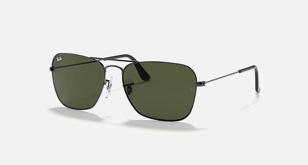 Ray-Ban Caravan Polished Gunmetal / G-15 Green 55 mm Sunglasses RB3136 004 55-15