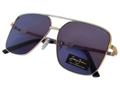 Sean John Silver All Metal Frame Aviator Sunglasses with Grey Blue UV Lenses NWT