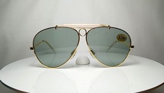 Sunglasses Aviator Shooters Gold Plated ERMOSOL Italy New Old Stock