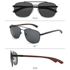 Aviator Wood Polarized Sunglasses for Men 100% UV Protection Fishing Driving