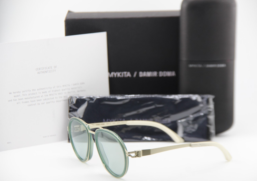 NEW MYKITA DAMIR DOMA DD1.2 COL 911 TEAL GRAY WHITE AUTHENTIC SUNGLASSES 54-16