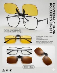 New Polarized Flip Up Clip On Sunglasses Men Women 100% UV400 Protection