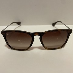 Ray-Ban RB4187 Chris 856/13 Sunglasses Brown Rubber 54-18-145 Italy AS IS