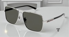GUCCI GG1289S 001 Rectangular Metal Ruthenium Black Grey 62 mm Men’s Sunglasses