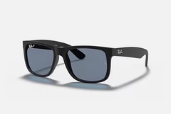 Ray-Ban Justin Classic Rubber Black/Blue Polarized 54mm Sunglasses RB4165