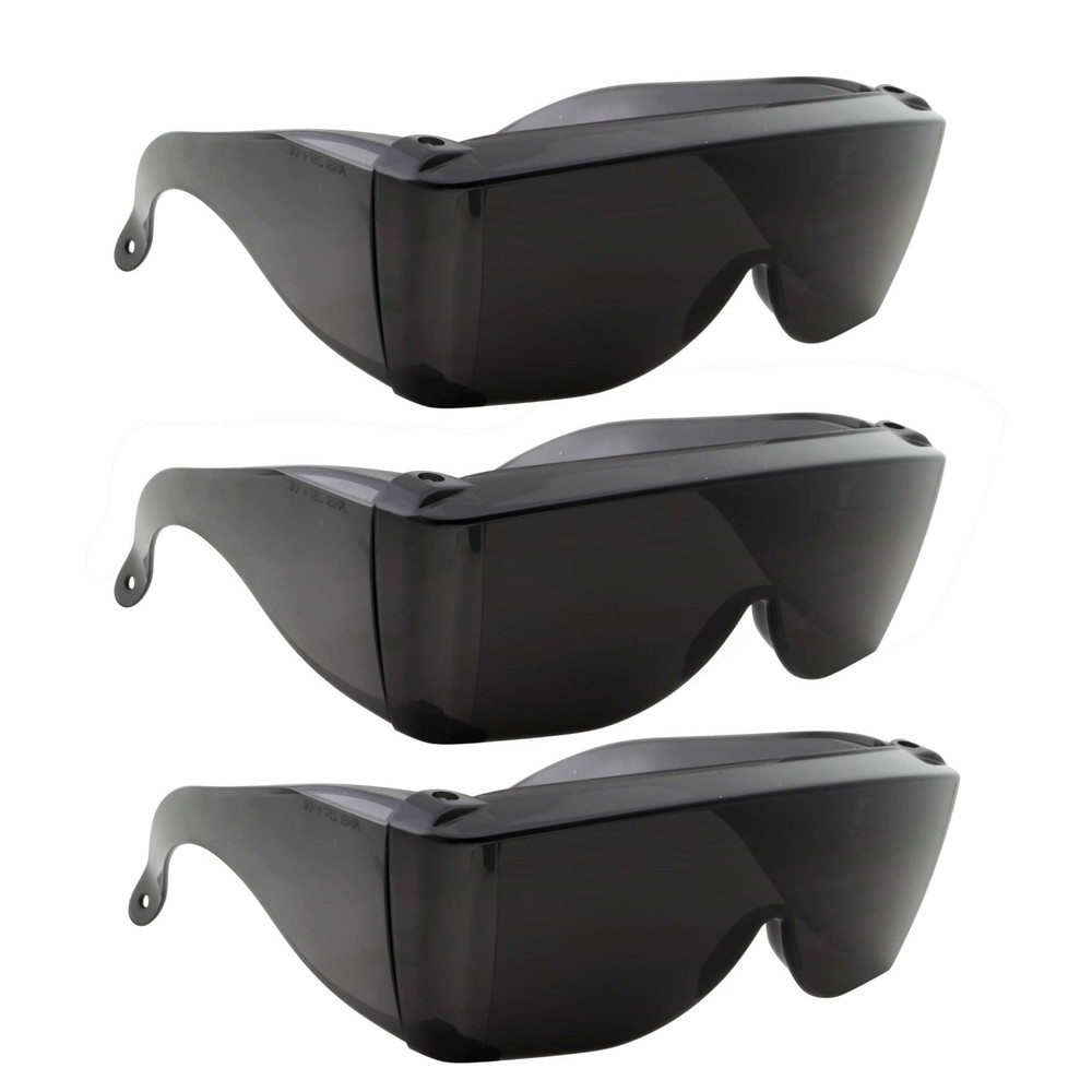 3 Pairs Dark Lens Extra Large Fit COVER Over Rx Glasses Sunglasses drive put