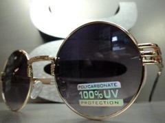 Classy Sophisticated Vintage Retro Style SUNGLASSES Unique Round Rose Gold Frame