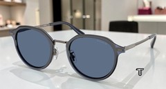 COACH HC7183 947380 Cbz97 Satin Gunmetal Blue Solid 51 mm Men’s Sunglasses