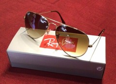 Ray Ban Aviator RB3025 Sunglasses,Light Brown,Gradient Lenses,Unisex.