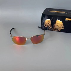 Oakley Wire Tap 2.0 OO4145 Polarized Sunglasses Silver Frame Ruby Lens