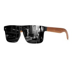Rimless Wood Grain Polarized Sunglasses UV400 Square Unisex Summer Beach Drive