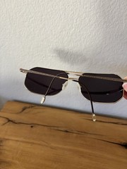 VTG John Varvatos Bronze Tone Metal Brown Sunglasses Rectangular Read*