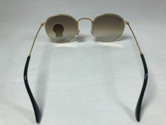 Ray-Ban RB3447 Round Metal Sunglasses Polished Gold Frame Brown Lens 50mm Unisex