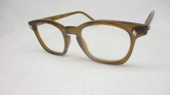 Pentax Hoya Eyeglasses 60″s Style Horn Rim Hipster Custom Honey Clear 46 Small